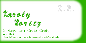karoly moritz business card